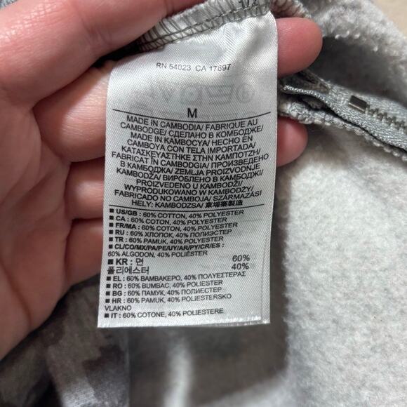 Banana Republic M Gray Floral Animal Print Sweatshirt Crewneck Zip Sides - Picture 6 of 10